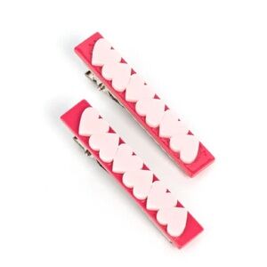 Pink Heart Hair Clips